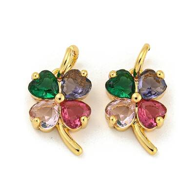 Brass with Colorful Cubic Zirconia Charms