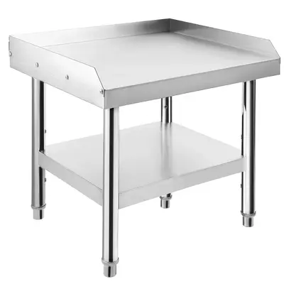 GARVEE 24L x 24W x 24H Stainless Steel Grill Stand Table - Heavy-Duty with Adjustable Undershelf, Easy to Clean for Home, ...