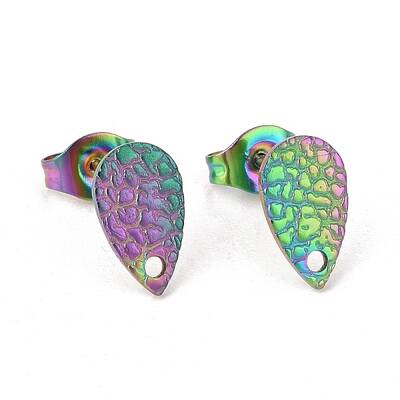 Ion Plating(IP) 304 Stainless Steel Stud Earring Findings