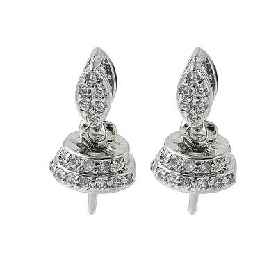 Brass Micro Pave Cubic Zirconia Pendants Bails