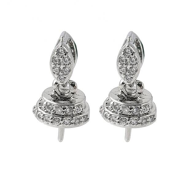 Brass Micro Pave Cubic Zirconia Pendants Bails