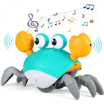 Electric Crawling Crab Design Toy, Automatic Avoidance Walking Sensory Toy with Music, Interactive Musical Toy, Summer Gift, ...