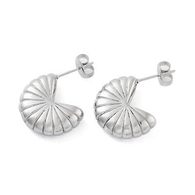 Non-Tarnish 304 Stainless Steel Flower Stud Earrings