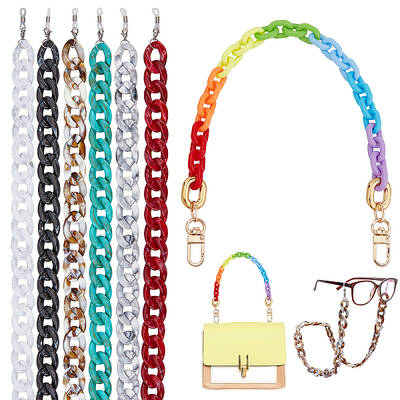 7Pcs 7 Colors Acrylic Chain Purse Bag Handle & Eyeglasses Chains