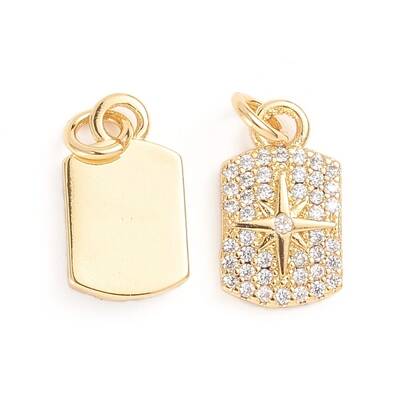 Brass Micro Pave Cubic Zirconia Pendants