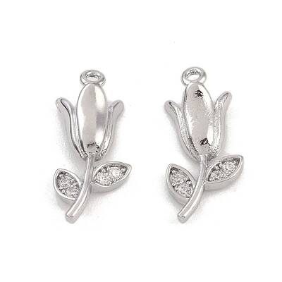 Brass Micro Pave Clear Cubic Zirconia Pendants