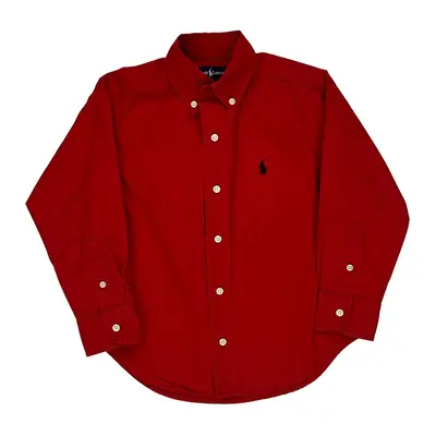 Age 4 Ralph Lauren Shirt - Small Red Cotton | Size: small