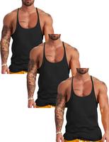 Lehmanlin 3 Pack Men's Y-Type Stringer Tank tops Fitness Gym Outdoor Running Quick Dry Breathable Comfortable Sports Tops Act...
