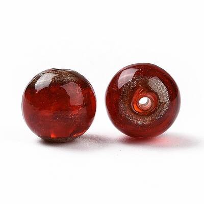 Handmade Gold Sand Lampwork Beads