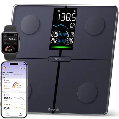 OVUTEK Smart Scale for Body Weight, Professional Bathroom Digital Scale with BMI, Body Fat, Muscle Mass, Most Accurate to 0.0...