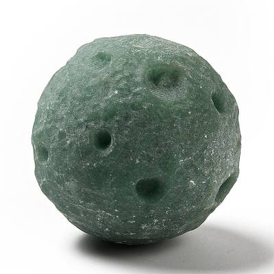 Natural Green Aventurine Carved Gemstone Celestial Full Moon Gemstone Sphere Specimen