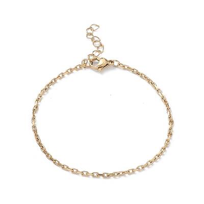 Ion Plating(IP) 304 Stainless Steel Cable Chain Bracelet for Men Women