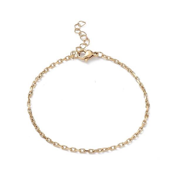 Ion Plating(IP) 304 Stainless Steel Cable Chain Bracelet for Men Women