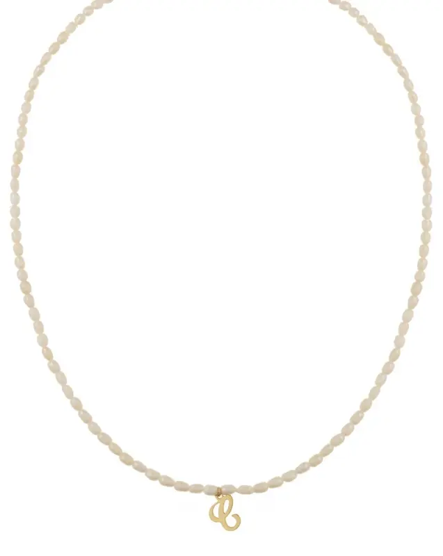 Quincy Initial Necklace | Metal Color: Silver | Style: P