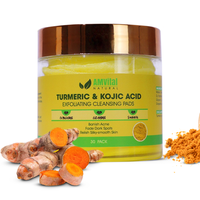 AMVital Turmeric Cleansing Pads with Kojic Acid for Dark Spots Facial Acne facial Repair Cleanser Exfoliating  kojic acid lem...