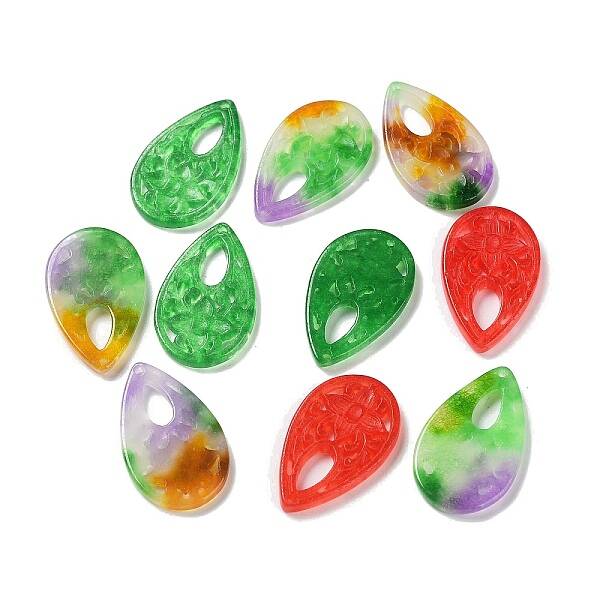 Natural White Jade Dyed Engraved Pendants