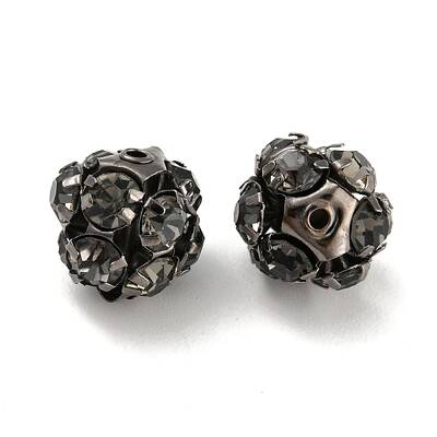 Gunmetal Brass Rhinestone Beads