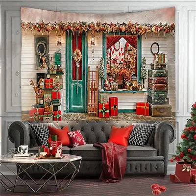 Merry Christmas Shop Room Dorm Decoration Wall Tapestry - Aperturee