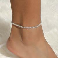 NEWBEASE Waterproof Sparkly Rhinestone Anklet for Women – Gold & Silver, Fade-Free, Adjustable Chain for Summer Outfits & D...
