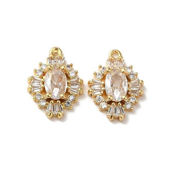 Brass Micro Pave Cubic Zirconia Pendants