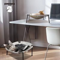 【Desk Pet Bed】POMESEA Soft Elevated Hammock for Small Dogs & Cats, Glow in The Dark Raised Desk Bed,Cozy Floor Hammock,Ca...