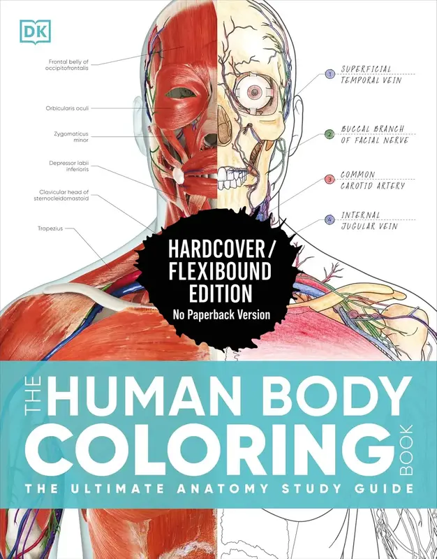 Fast Shipping — The Human Body Coloring Book, 2nd Edition (Flexibound, DK) | Premium Study Guide for Anatomy & Medical Stud...