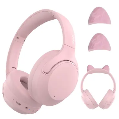 T-fun NC50 Hybrid ANC Wireless Headphones, Built-in Mic, Low Latency,Be aware of safety mode,Custom EQ, Over-Ear, Android/iPh...