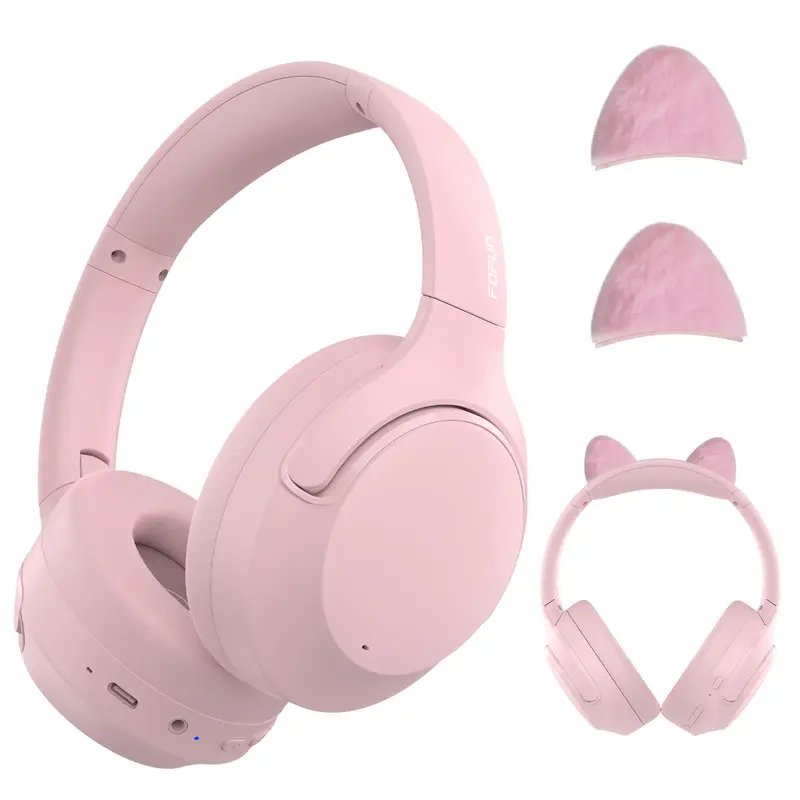 T-fun NC50 Hybrid ANC Wireless Headphones, Built-in Mic, Low Latency,Be aware of safety mode,Custom EQ, Over-Ear, Android/iPh...