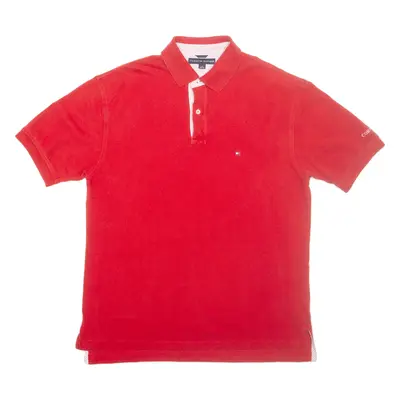 TOMMY HILFIGER Mens Polo Shirt Red L