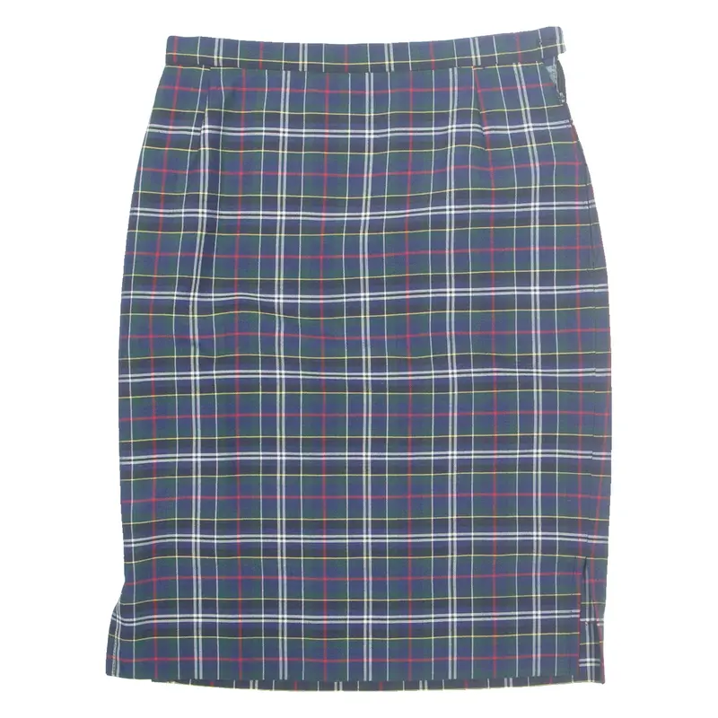 SOLANGE PANCHARD Womens Pencil Skirt Green Knee Length Check M