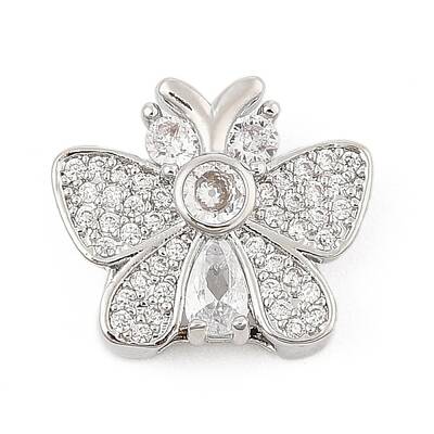Brass Micro Pave Cubic Zirconia Slide Charms