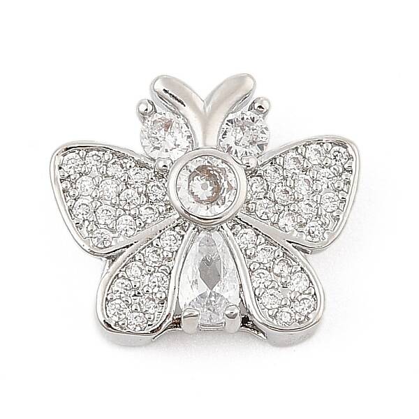 Brass Micro Pave Cubic Zirconia Slide Charms