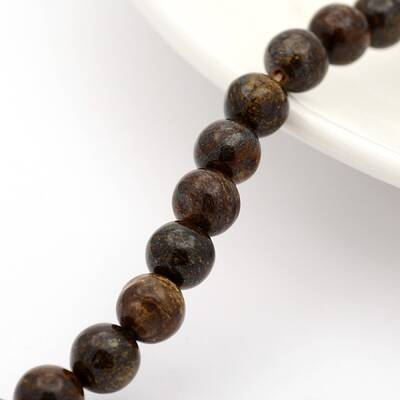 Natural Bronzite Round Bead Strands