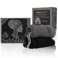 SubSahara Authentic African Net Sponge - Personal Exfoliating Scrubber for All Skin Types, 2 Pieces, Travel Portable, Durable...