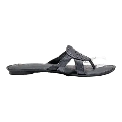 BORN Flip Flop Sandals Black Leather Womens UK 6