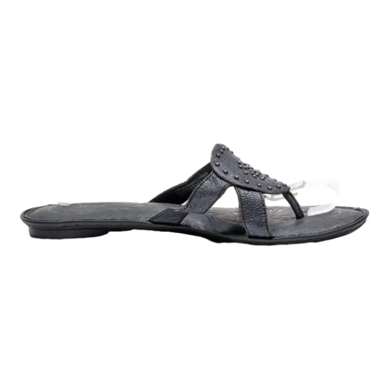 BORN Flip Flop Sandals Black Leather Womens UK 6