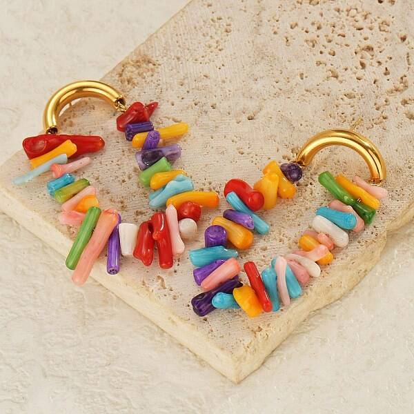 304 Stainless Steel Acrylic Chip Stud Earrings