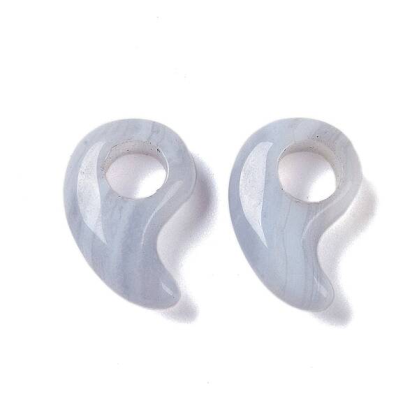 Natural Blue Lace Agate  European Beads