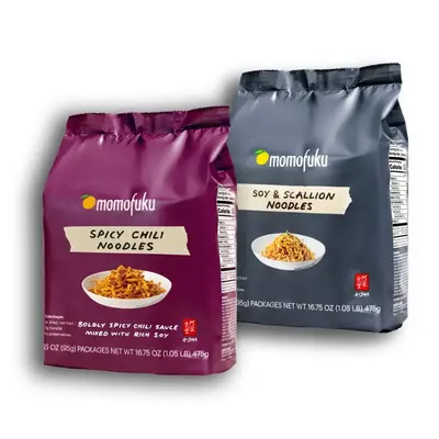Momofuku Soy & Scallion + Spicy Chili Duo Noodles Food Instant