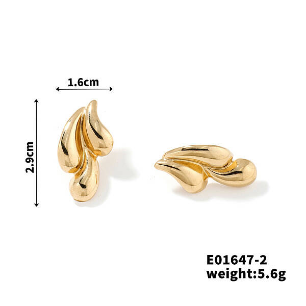 Shiny Teardrop Stud Earrings for Women