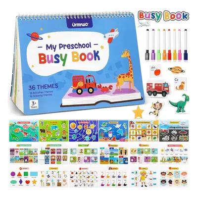 Montessori Busy Book for Toddlers 1-3 2-4,Preschool Learning Activities with 36 Themes Learning and Coloring Books Christmas ...