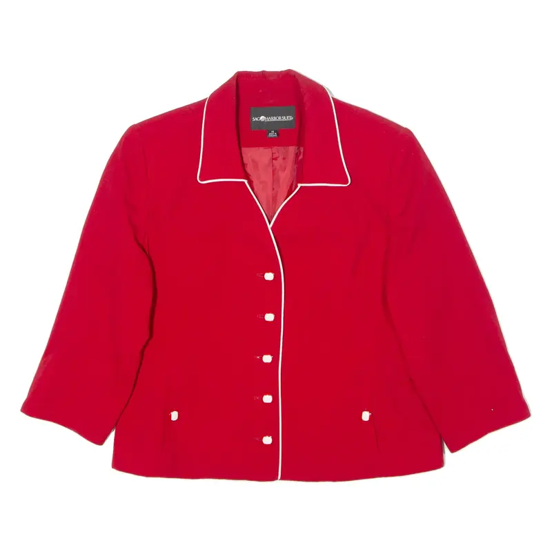 SAG HARBOR SUIT Womens Blazer Jacket Red 90s UK 18