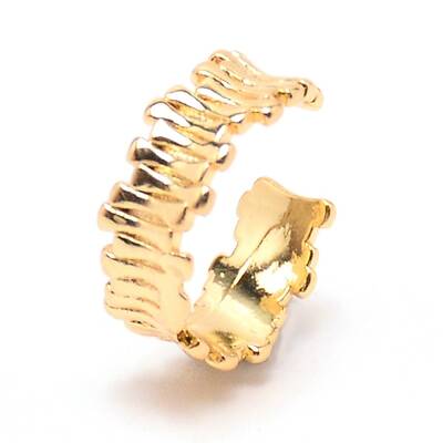 Textured Brass Cuff Earrings