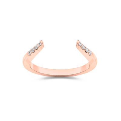 Thalia Crest Lab Grown Open Diamond Wedding Band | Rose Gold 1/10 CT. TW.