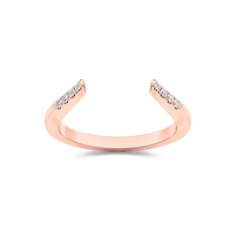 Thalia Crest Lab Grown Open Diamond Wedding Band | Rose Gold 1/10 CT. TW.