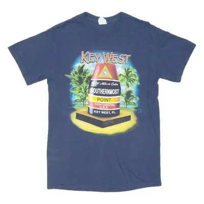 GILDAN Key West Mens T-Shirt Blue USA S