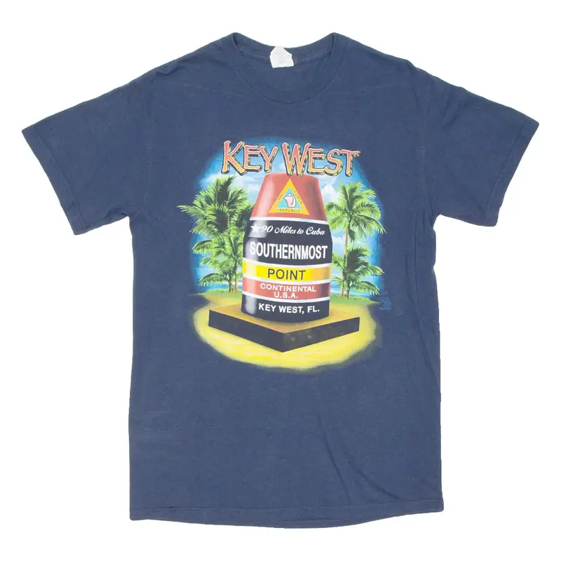 GILDAN Key West Mens T-Shirt Blue USA S