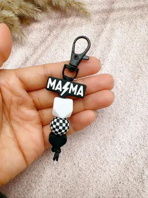 Creative Letter & Lightning Design Keychain, Cute Beaded Decor Keychain for Women & Men, Fashion Keychain for Daily Clothing ...