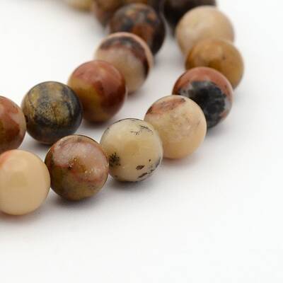 Natural Orange River Stone Round Bead Strands