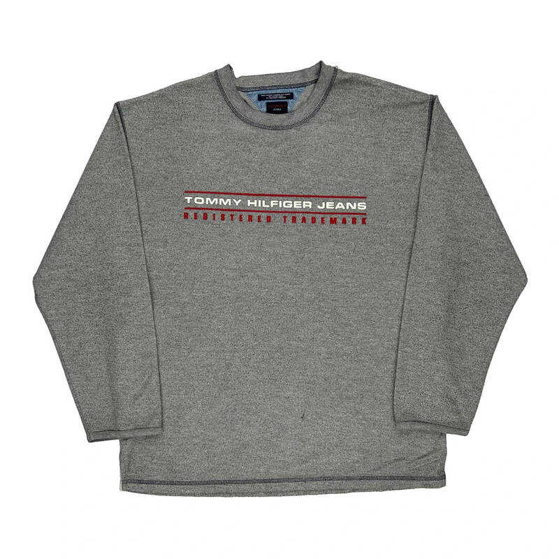 Tommy Hilfiger Graphic Sweatshirt - XL Grey Cotton Blend | Size: x-large